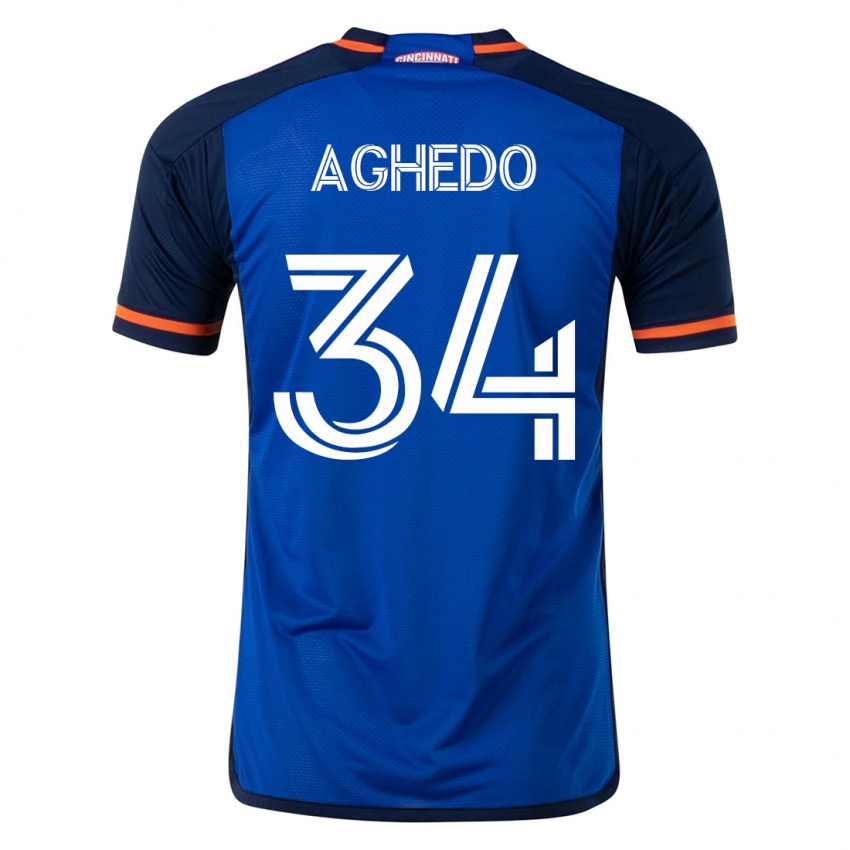 Hombre Camiseta London Aghedo #34 Azul 1ª Equipación 2023/24 La Camisa Argentina
