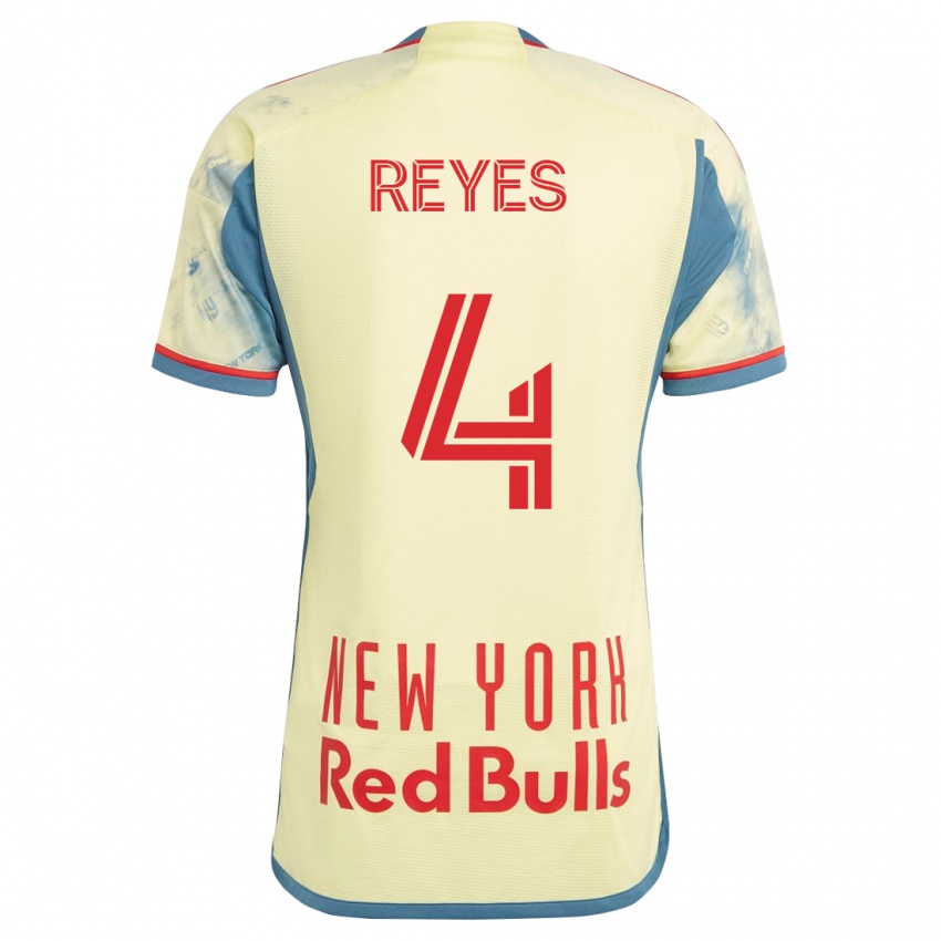 Hombre Camiseta Andrés Reyes #4 Amarillo 1ª Equipación 2023/24 La Camisa Argentina