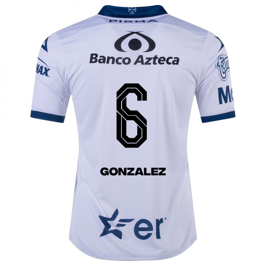 Hombre Camiseta Pablo González #6 Blanco 1ª Equipación 2023/24 La Camisa Argentina