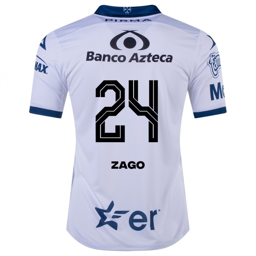 Hombre Camiseta Diego Zago #24 Blanco 1ª Equipación 2023/24 La Camisa Argentina
