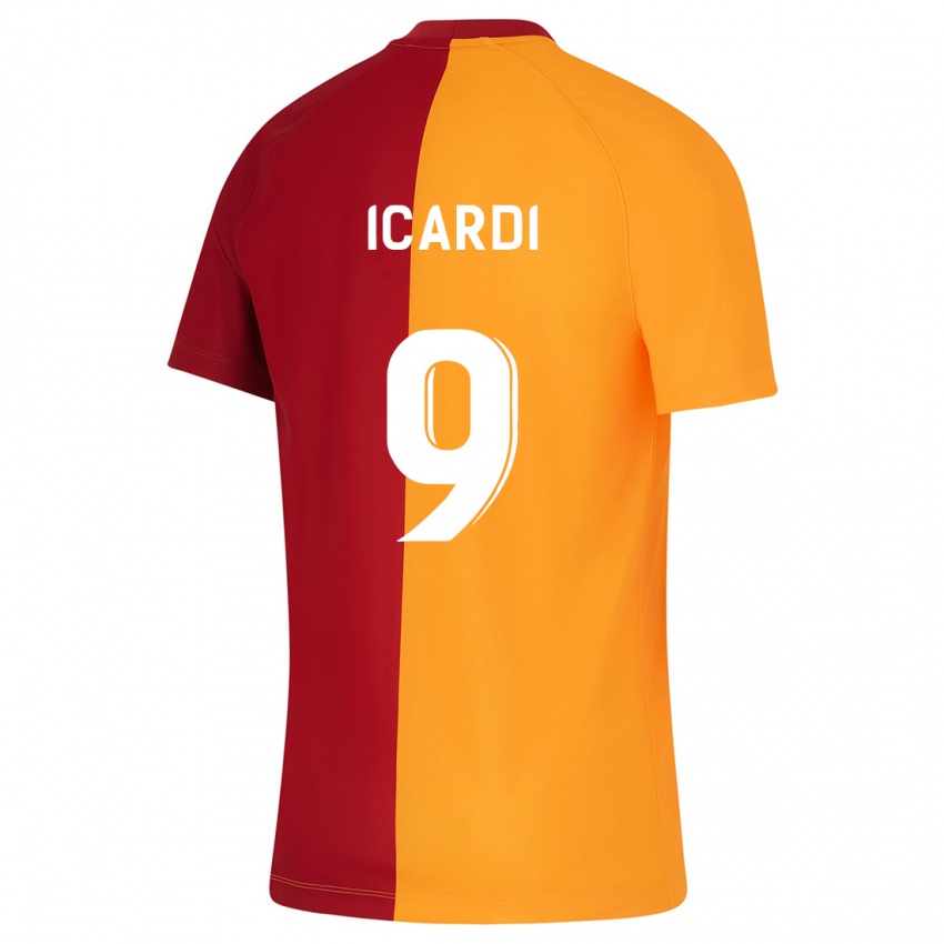 Hombre Camiseta Mauro Icardi #9 Naranja 1ª Equipación 2023/24 La Camisa Argentina