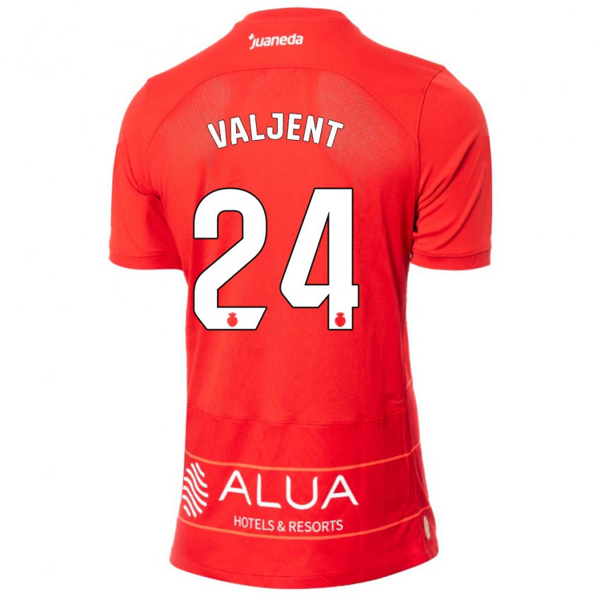 Hombre Camiseta Martin Valjent #24 Rojo 1ª Equipación 2023/24 La Camisa Argentina