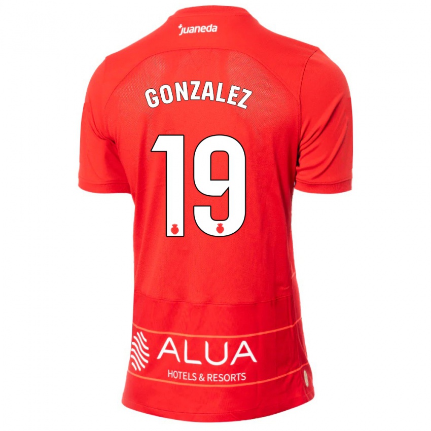 Hombre Camiseta Adrià González #19 Rojo 1ª Equipación 2023/24 La Camisa Argentina