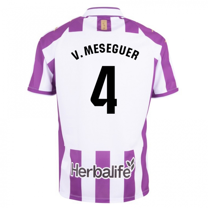 Hombre Camiseta Víctor Meseguer #4 Morado 1ª Equipación 2023/24 La Camisa Argentina