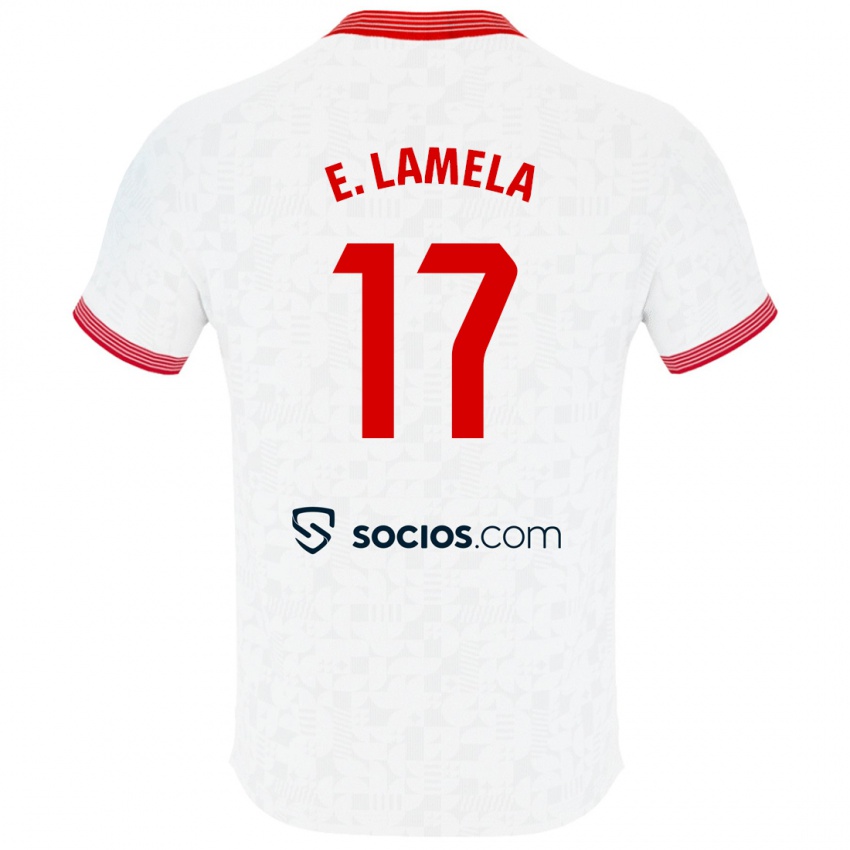 Hombre Camiseta Erik Lamela #17 Blanco 1ª Equipación 2023/24 La Camisa Argentina