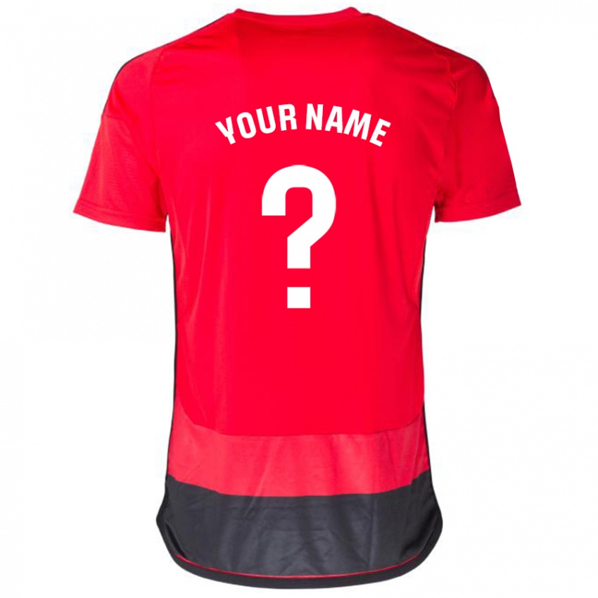 Hombre Camiseta Su Nombre #0 Negro Rojo 1ª Equipación 2023/24 La Camisa Argentina