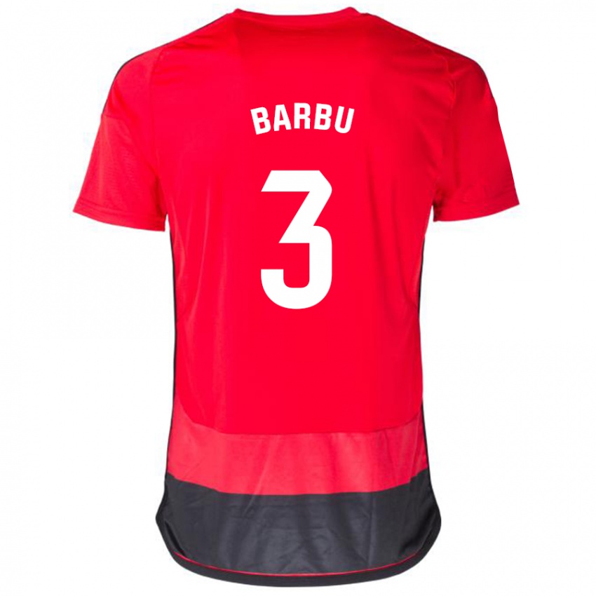 Hombre Camiseta Álex Barbu #3 Negro Rojo 1ª Equipación 2023/24 La Camisa Argentina