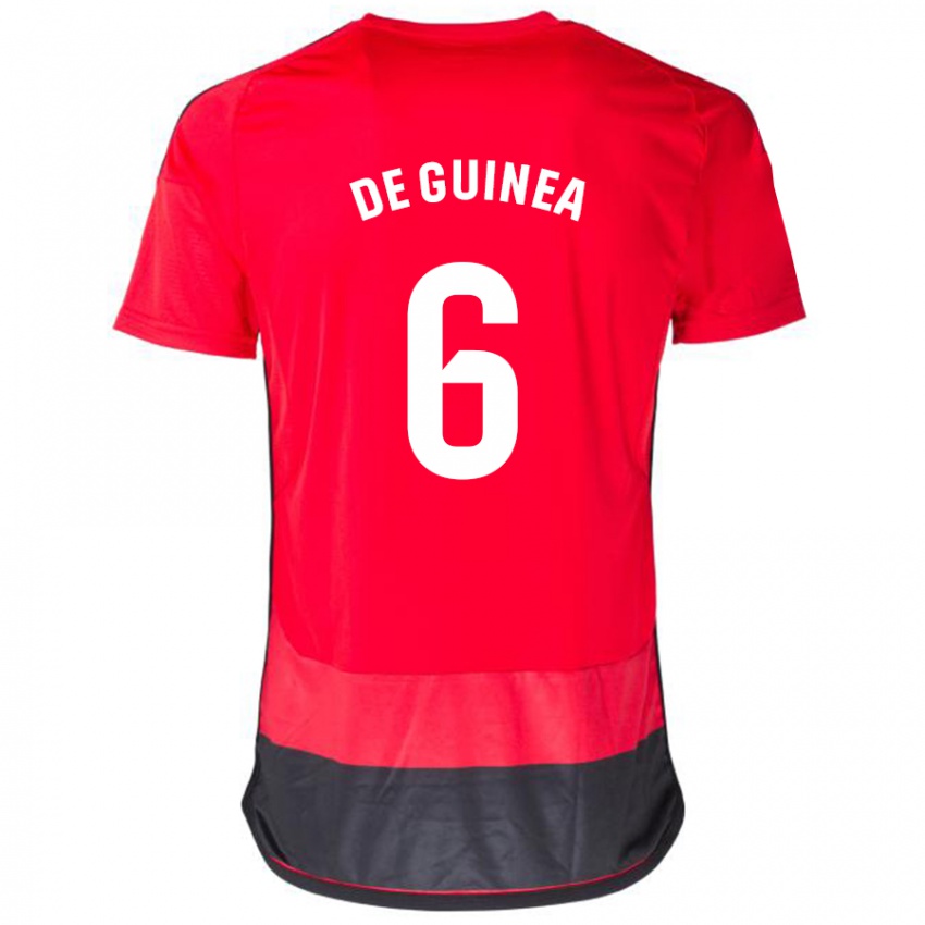 Hombre Camiseta Asier Ortiz De Guinea #6 Negro Rojo 1ª Equipación 2023/24 La Camisa Argentina