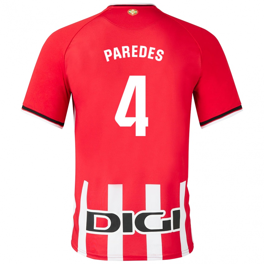 Hombre Camiseta Aitor Paredes #4 Rojo 1ª Equipación 2023/24 La Camisa Argentina