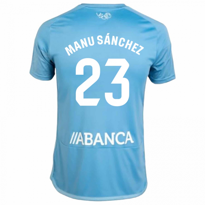 Hombre Camiseta Manu Sanchez #23 Azul 1ª Equipación 2023/24 La Camisa Argentina
