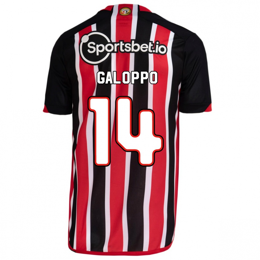 Hombre Camiseta Giuliano Galoppo #14 Azul Rojo 2ª Equipación 2023/24 La Camisa Argentina