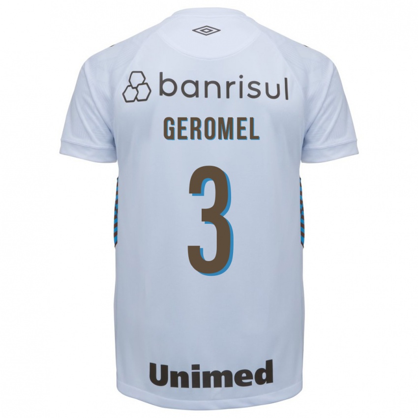 Hombre Camiseta Pedro Geromel #3 Blanco 2ª Equipación 2023/24 La Camisa Argentina