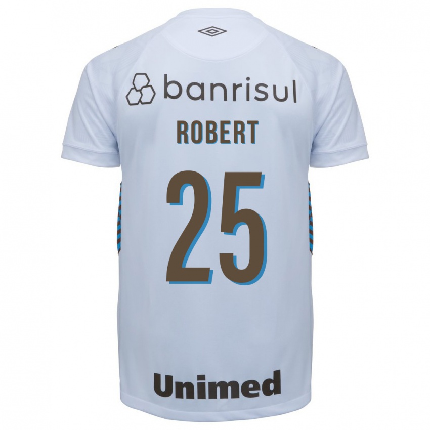 Hombre Camiseta Jhonata Robert #25 Blanco 2ª Equipación 2023/24 La Camisa Argentina