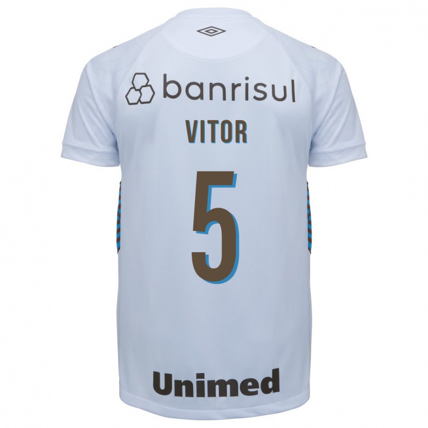 Hombre Camiseta João Vitor #5 Blanco 2ª Equipación 2023/24 La Camisa Argentina