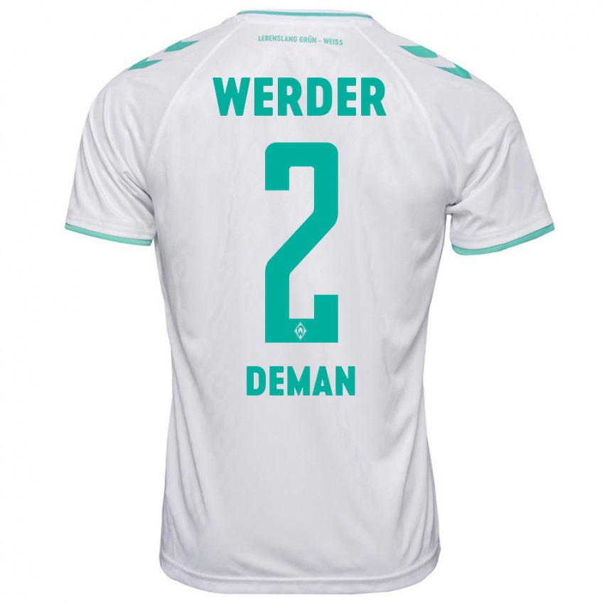 Hombre Camiseta Olivier Deman #2 Blanco 2ª Equipación 2023/24 La Camisa Argentina