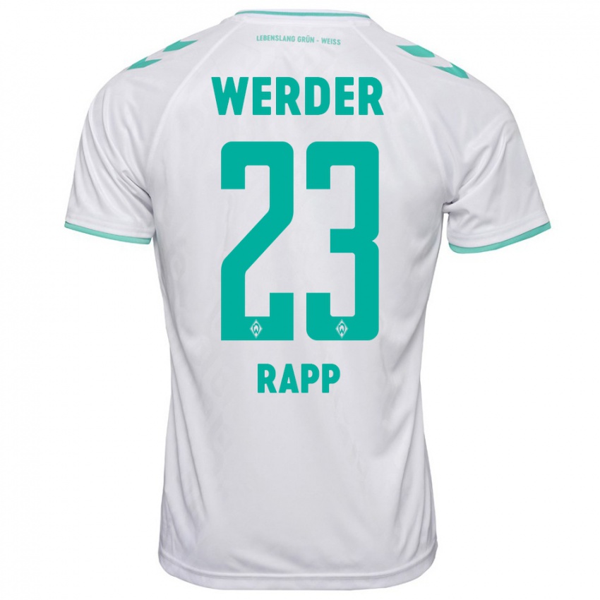 Hombre Camiseta Nicolai Rapp #23 Blanco 2ª Equipación 2023/24 La Camisa Argentina