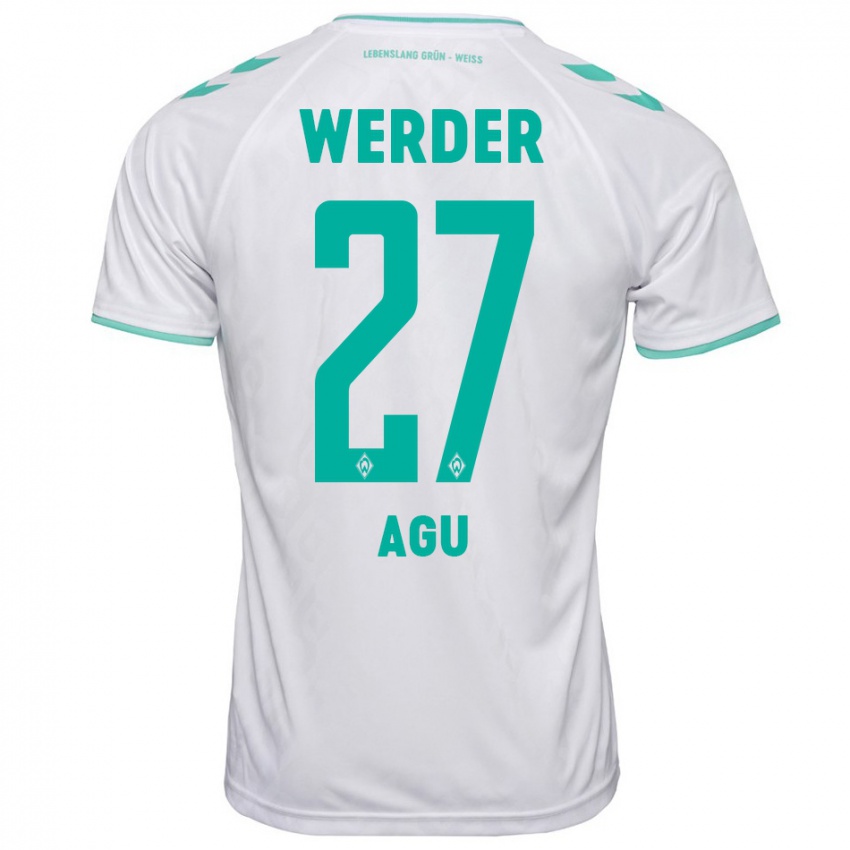 Hombre Camiseta Felix Agu #27 Blanco 2ª Equipación 2023/24 La Camisa Argentina