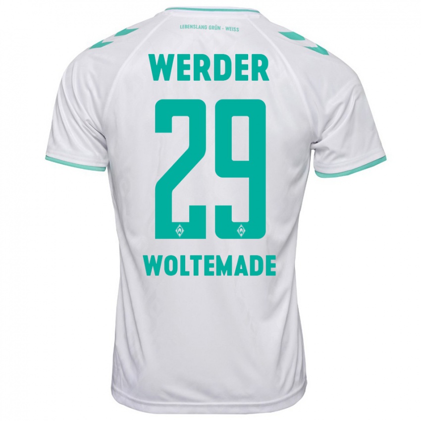 Hombre Camiseta Nick Woltemade #29 Blanco 2ª Equipación 2023/24 La Camisa Argentina