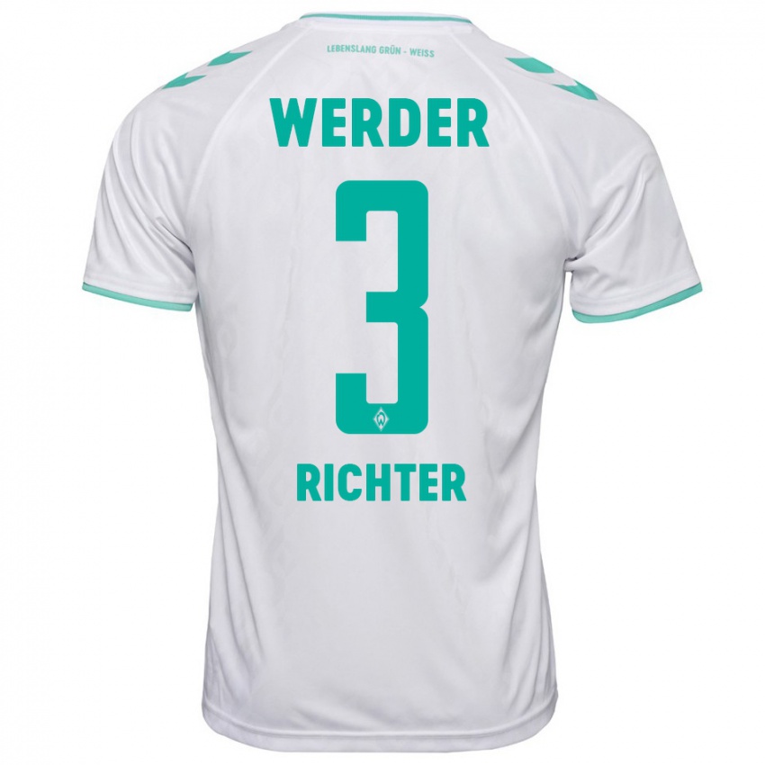 Hombre Camiseta Mathis Richter #3 Blanco 2ª Equipación 2023/24 La Camisa Argentina