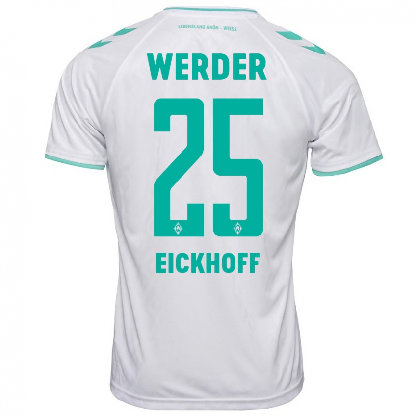 Hombre Camiseta Mika Eickhoff #25 Blanco 2ª Equipación 2023/24 La Camisa Argentina