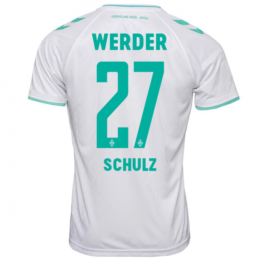 Hombre Camiseta Ole Schulz #27 Blanco 2ª Equipación 2023/24 La Camisa Argentina