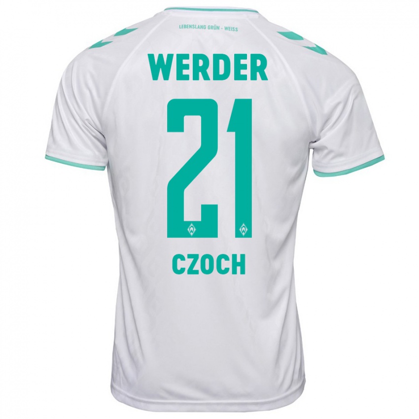 Hombre Camiseta Mike Czoch #21 Blanco 2ª Equipación 2023/24 La Camisa Argentina