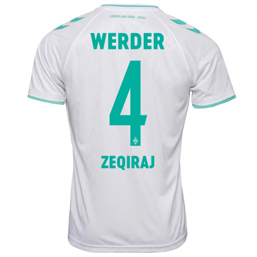 Hombre Camiseta Leon Zeqiraj #4 Blanco 2ª Equipación 2023/24 La Camisa Argentina