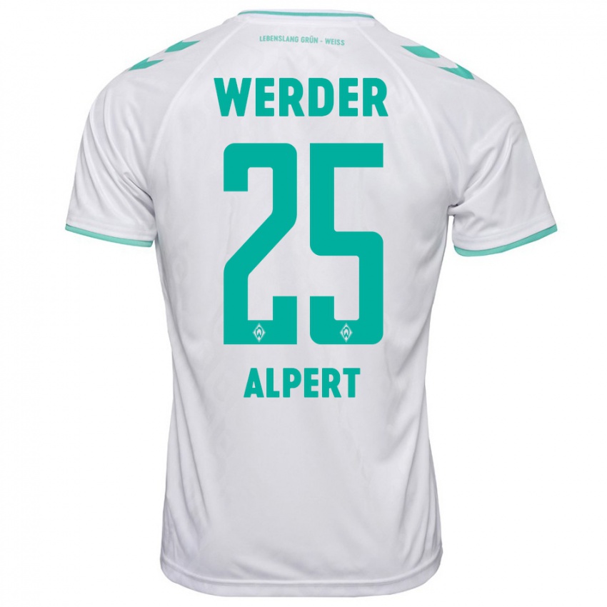 Hombre Camiseta Marvin Alpert #25 Blanco 2ª Equipación 2023/24 La Camisa Argentina