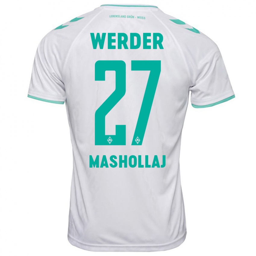 Hombre Camiseta Benjamin Mashollaj #27 Blanco 2ª Equipación 2023/24 La Camisa Argentina