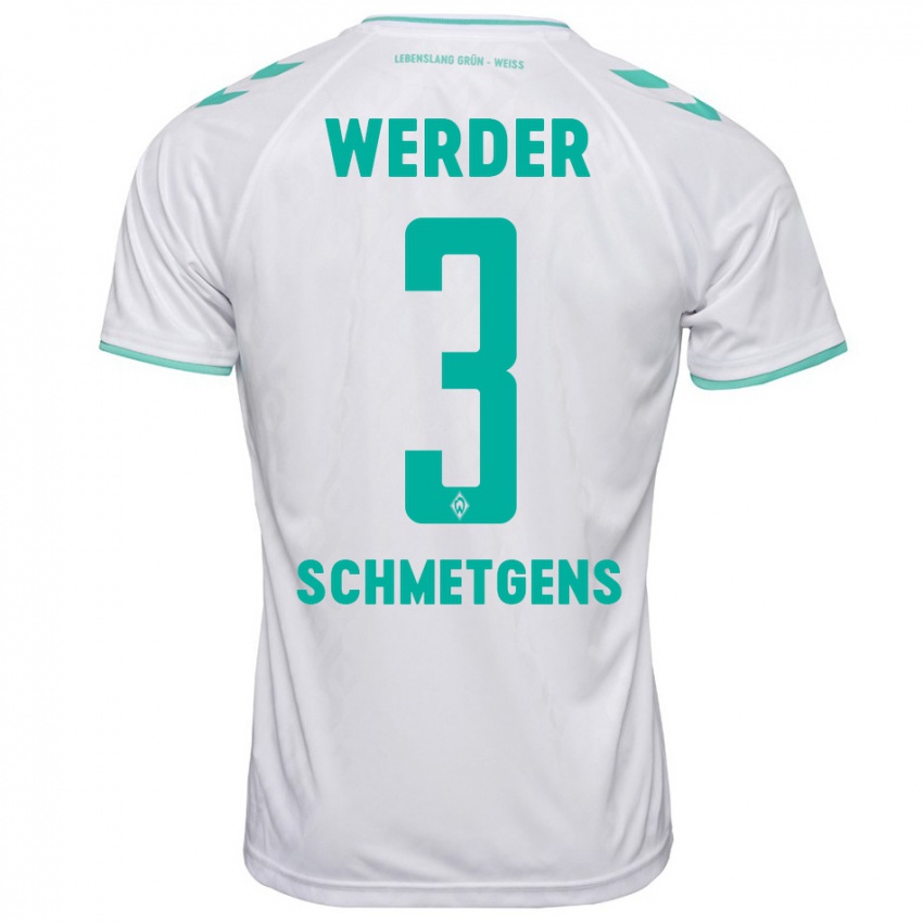 Hombre Camiseta Mick Schmetgens #3 Blanco 2ª Equipación 2023/24 La Camisa Argentina