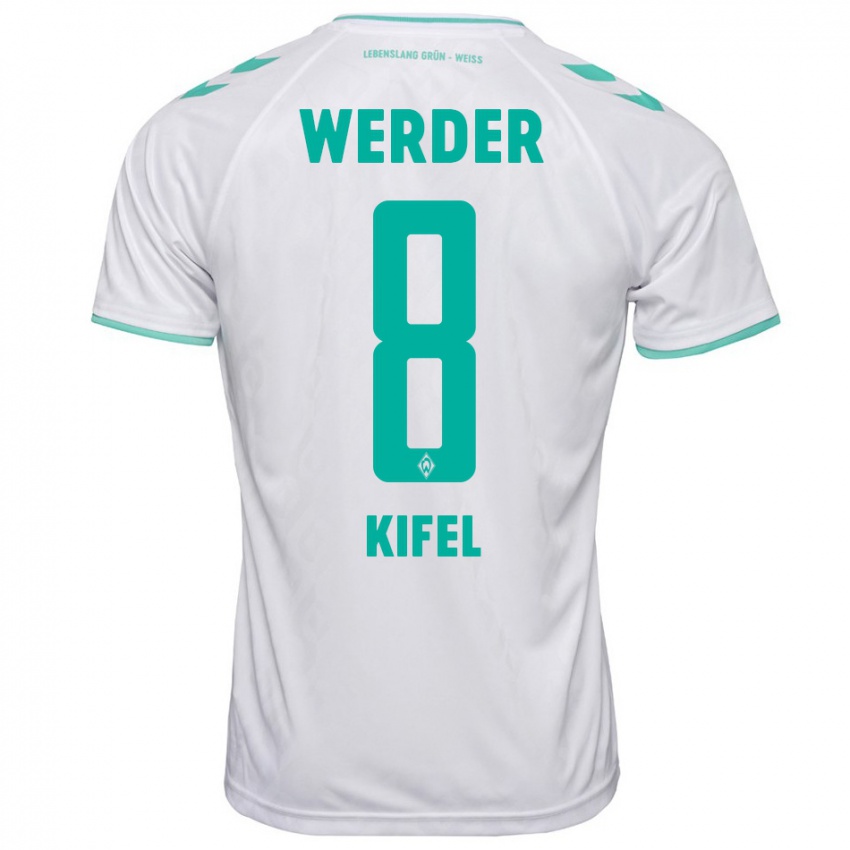 Hombre Camiseta Denis Kifel #8 Blanco 2ª Equipación 2023/24 La Camisa Argentina