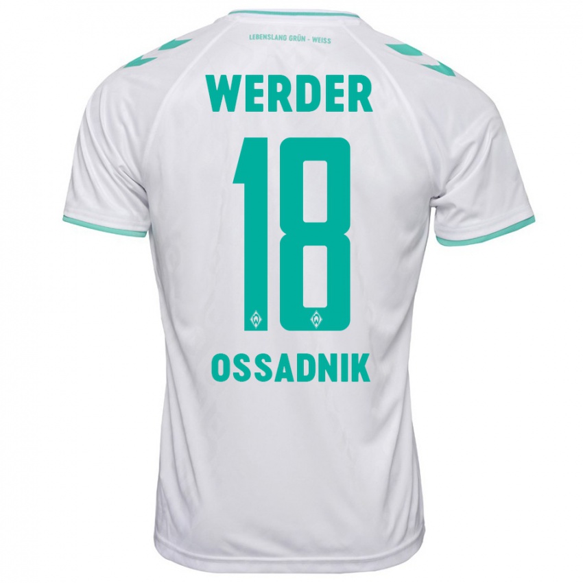 Hombre Camiseta Jannes Ossadnik #18 Blanco 2ª Equipación 2023/24 La Camisa Argentina