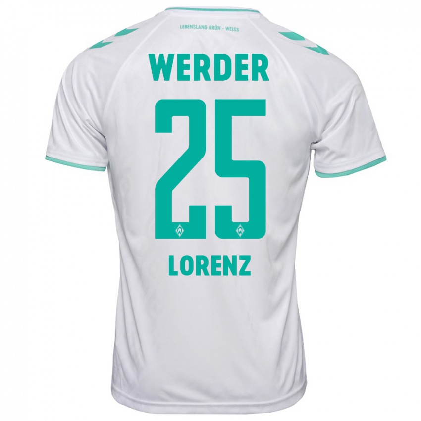 Hombre Camiseta Jacob Lorenz #25 Blanco 2ª Equipación 2023/24 La Camisa Argentina