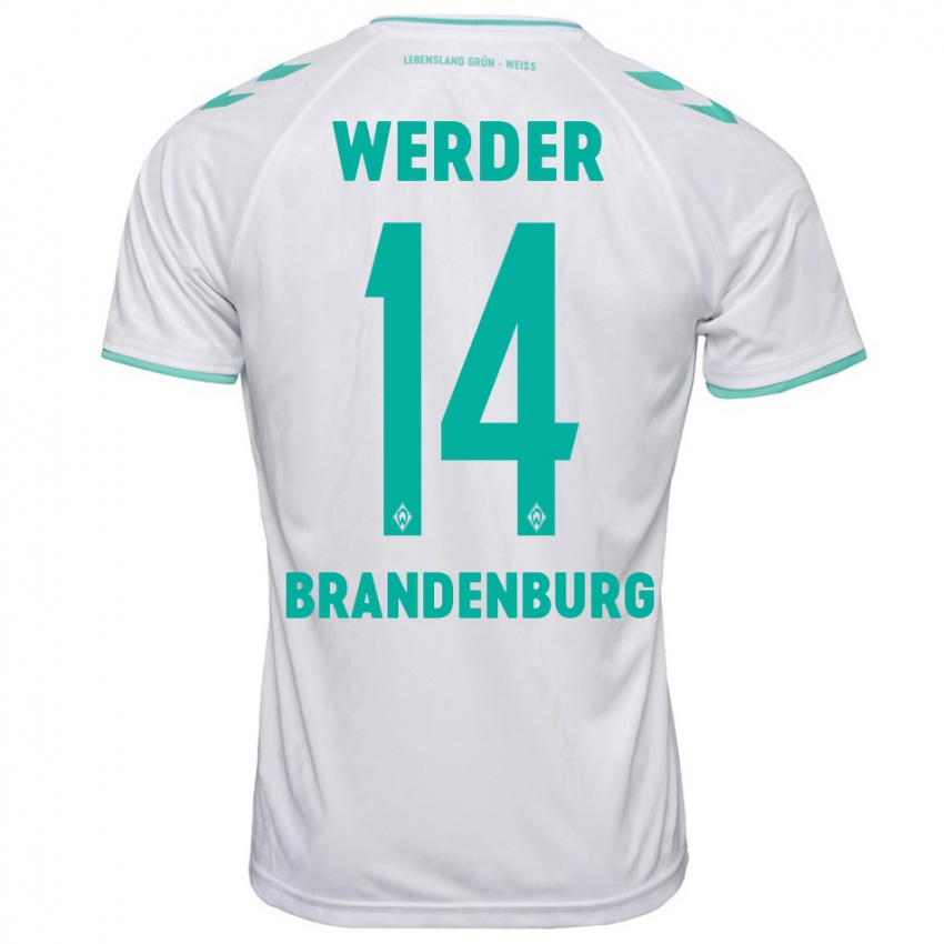 Hombre Camiseta Michaela Brandenburg #14 Blanco 2ª Equipación 2023/24 La Camisa Argentina