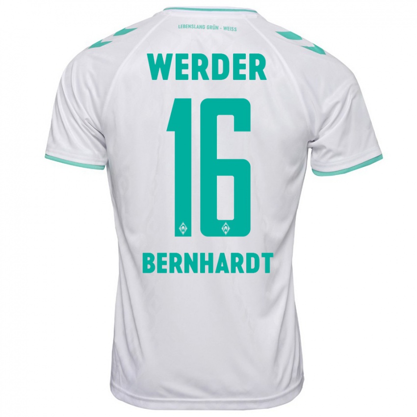 Hombre Camiseta Emilie Bernhardt #16 Blanco 2ª Equipación 2023/24 La Camisa Argentina