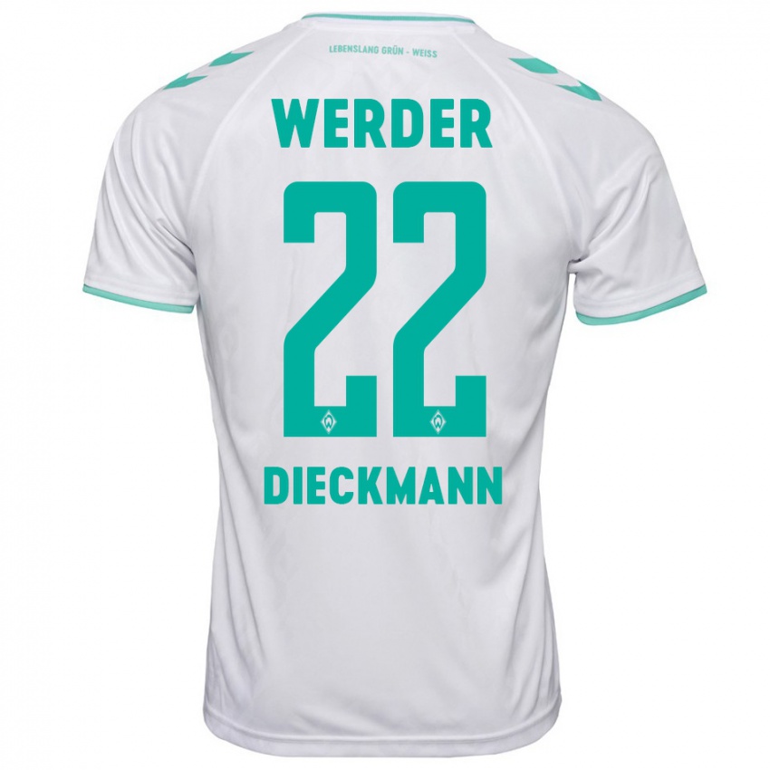 Hombre Camiseta Rieke Dieckmann #22 Blanco 2ª Equipación 2023/24 La Camisa Argentina