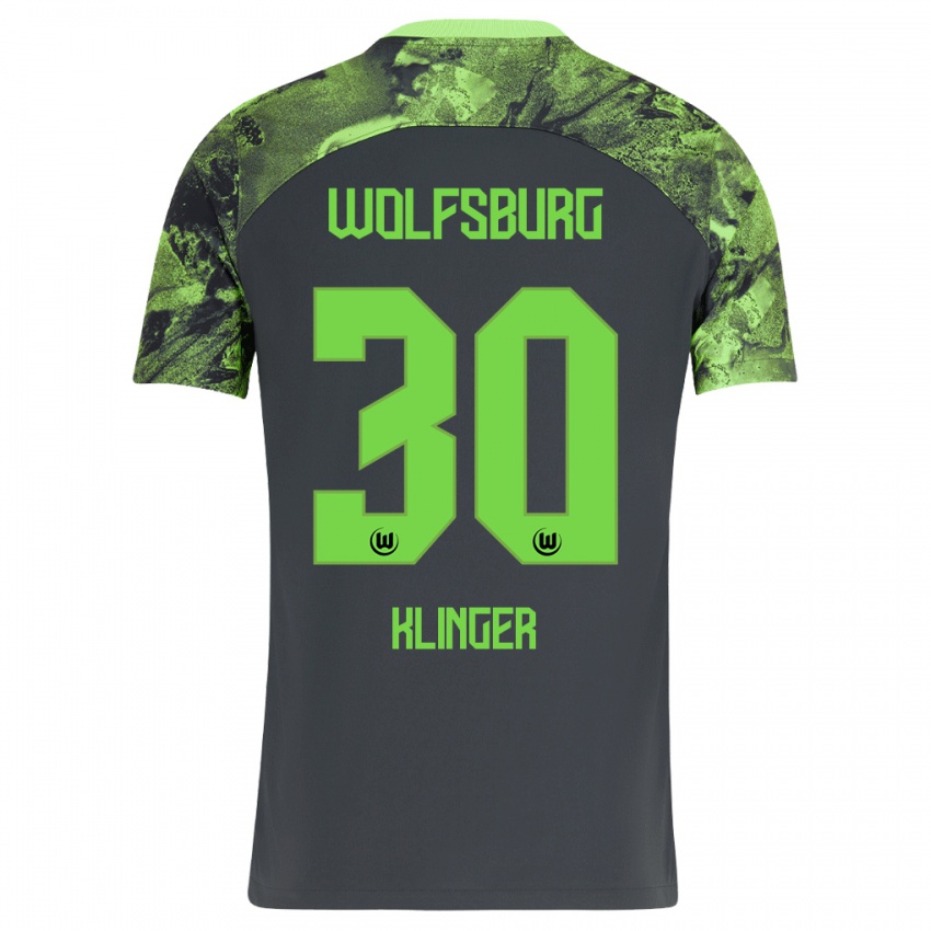 Hombre Camiseta Niklas Klinger #30 Gris Oscuro 2ª Equipación 2023/24 La Camisa Argentina