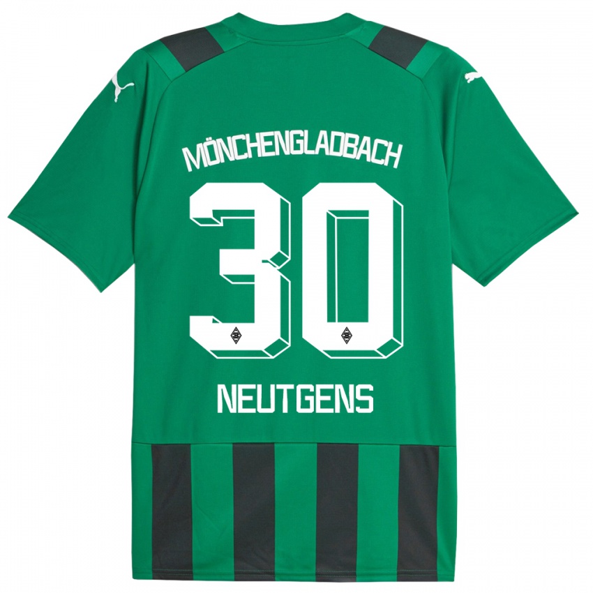 Hombre Camiseta Maximilian Neutgens #30 Verde Negro 2ª Equipación 2023/24 La Camisa Argentina