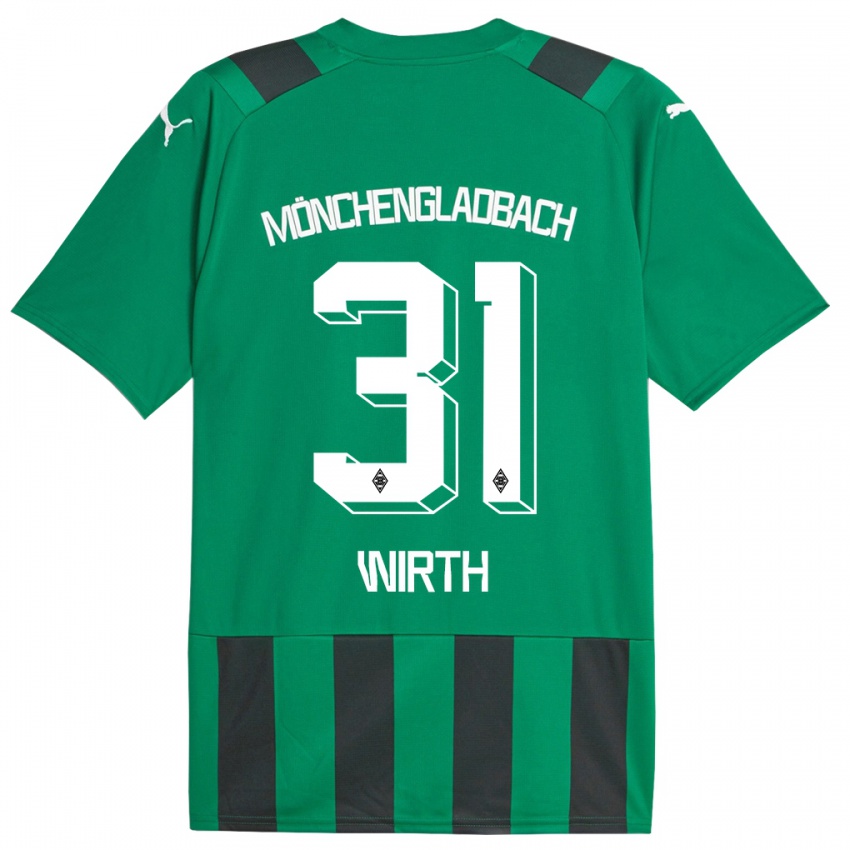 Hombre Camiseta Linus Wirth #31 Verde Negro 2ª Equipación 2023/24 La Camisa Argentina