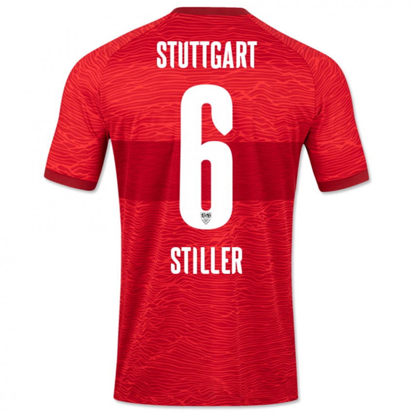 Hombre Camiseta Angelo Stiller #6 Rojo 2ª Equipación 2023/24 La Camisa Argentina