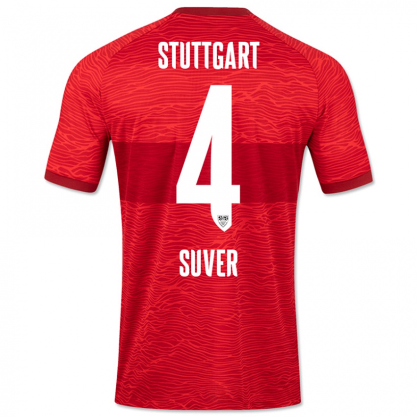 Hombre Camiseta Jakov Suver #4 Rojo 2ª Equipación 2023/24 La Camisa Argentina