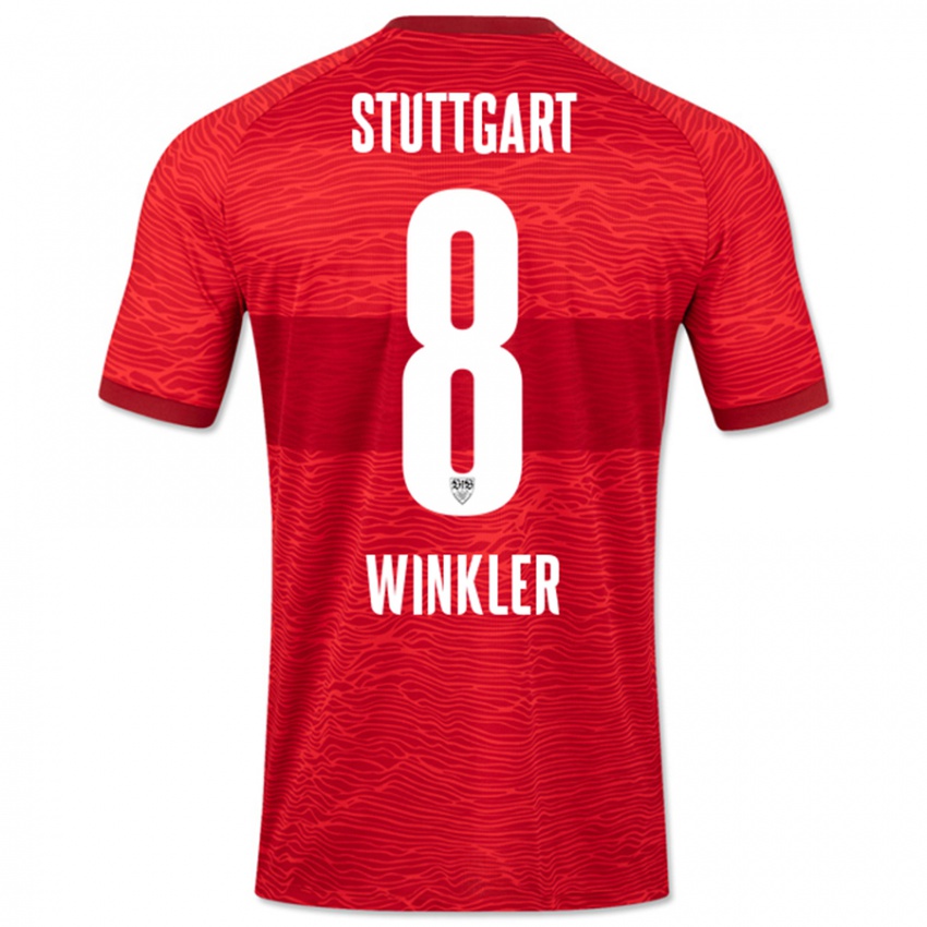 Hombre Camiseta Nathan Winkler #8 Rojo 2ª Equipación 2023/24 La Camisa Argentina