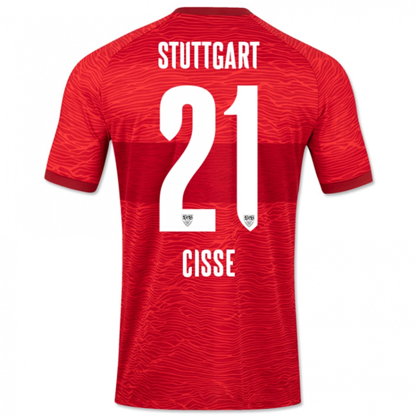 Hombre Camiseta Moussa Cissé #21 Rojo 2ª Equipación 2023/24 La Camisa Argentina