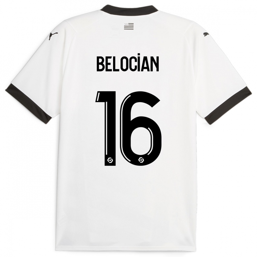Hombre Camiseta Jeanuël Belocian #16 Blanco 2ª Equipación 2023/24 La Camisa Argentina