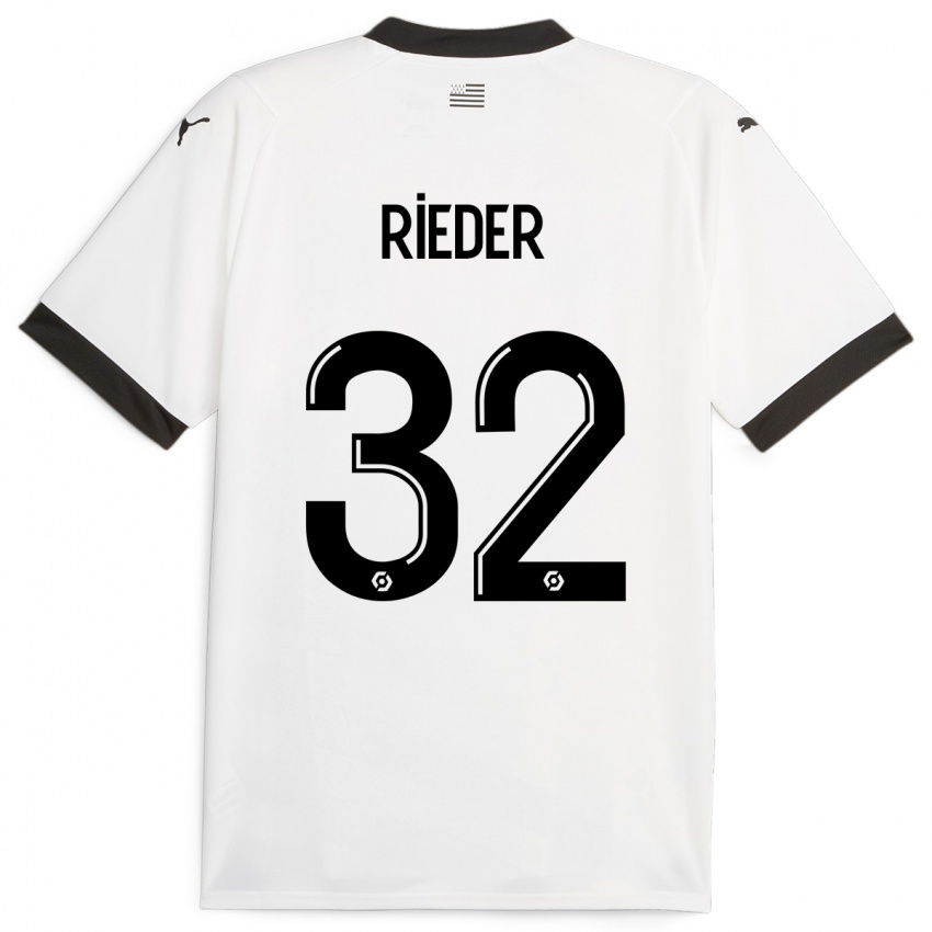 Hombre Camiseta Fabian Rieder #32 Blanco 2ª Equipación 2023/24 La Camisa Argentina