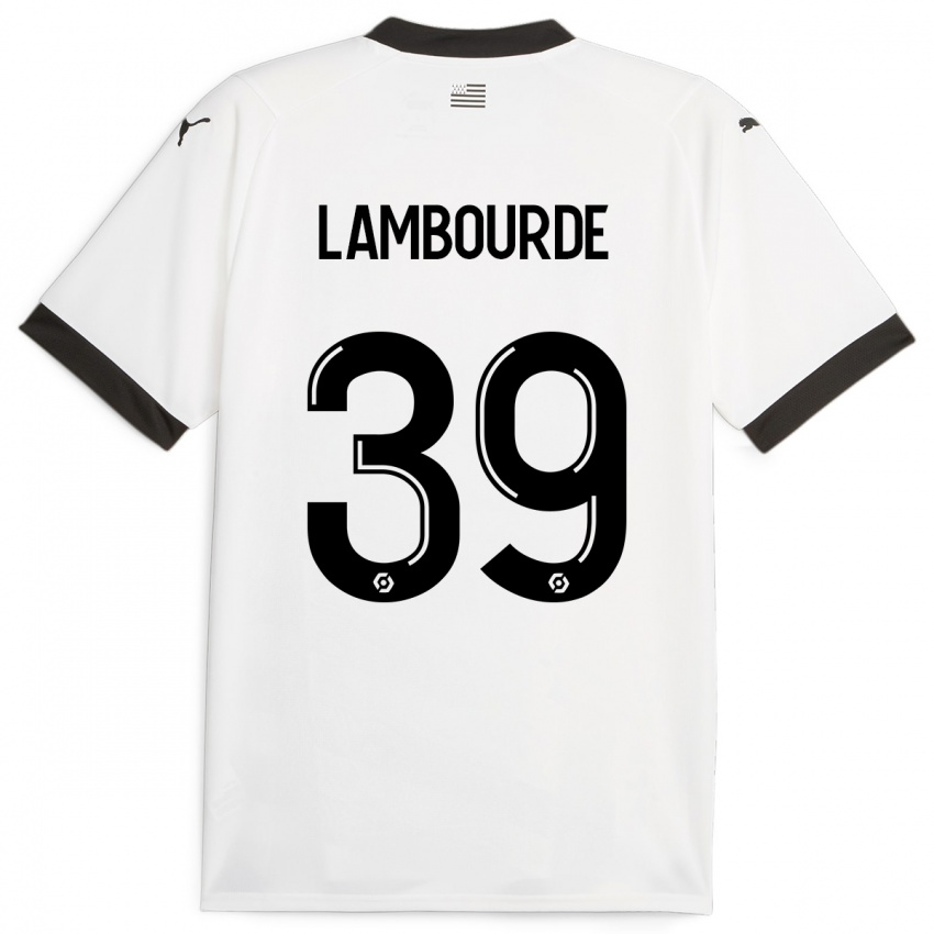 Hombre Camiseta Mathis Lambourde #39 Blanco 2ª Equipación 2023/24 La Camisa Argentina