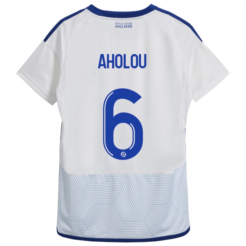 Hombre Camiseta Jean-Eudes Aholou #6 Blanco 2ª Equipación 2023/24 La Camisa Argentina