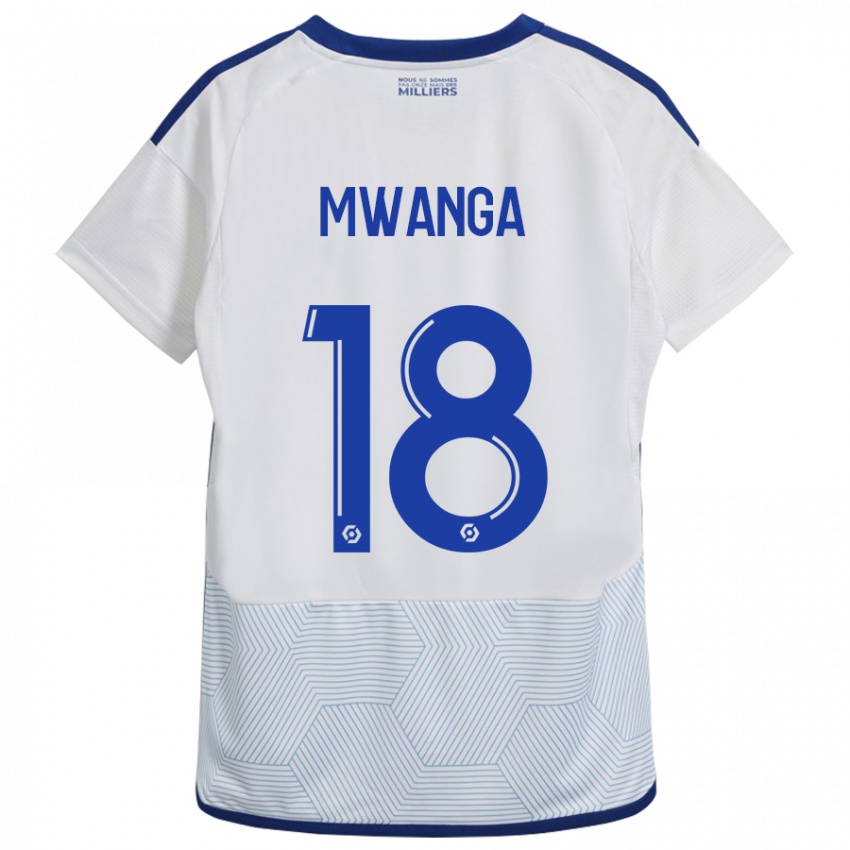 Hombre Camiseta Junior Mwanga #18 Blanco 2ª Equipación 2023/24 La Camisa Argentina