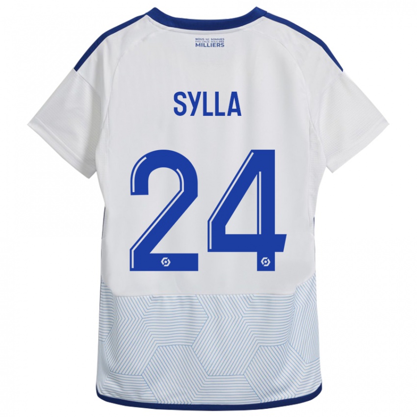 Hombre Camiseta Abakar Sylla #24 Blanco 2ª Equipación 2023/24 La Camisa Argentina