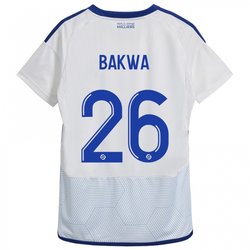 Hombre Camiseta Dilane Bakwa #26 Blanco 2ª Equipación 2023/24 La Camisa Argentina